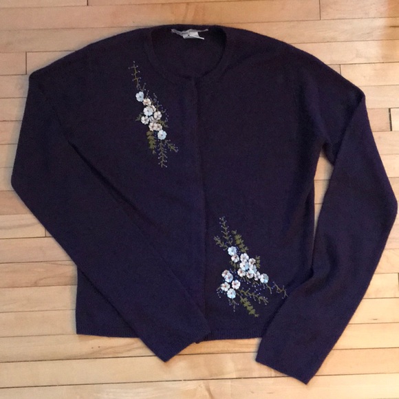 Free People Sweaters - Free People Dark Purple Cardigan sz M